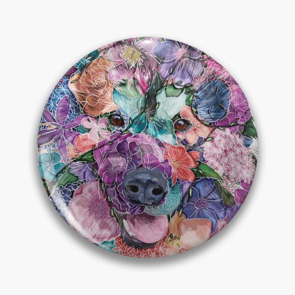 Item preview, Malamute, Alaskan Malamute, Long Haired Malamute in flowers - Floral Malamute design designed and sold by Beaniebow.