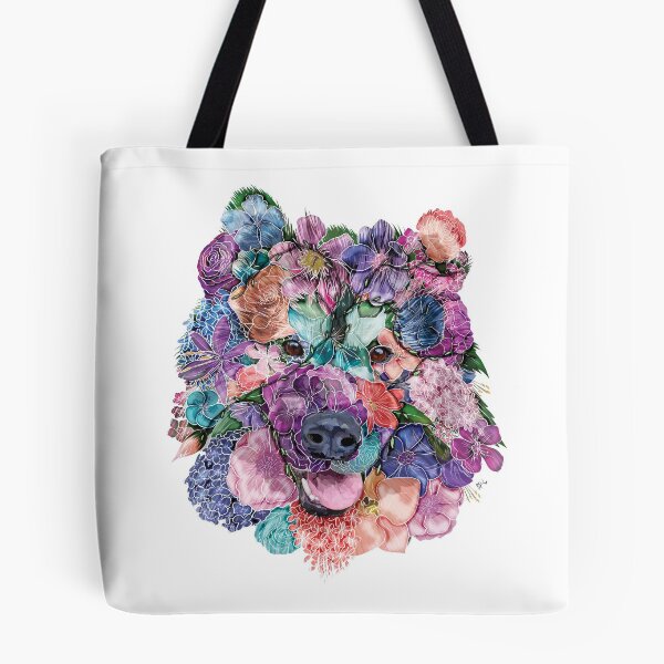 Item preview, Malamute, Alaskan Malamute, Long Haired Malamute in flowers - Floral Malamute design designed and sold by Beaniebow.