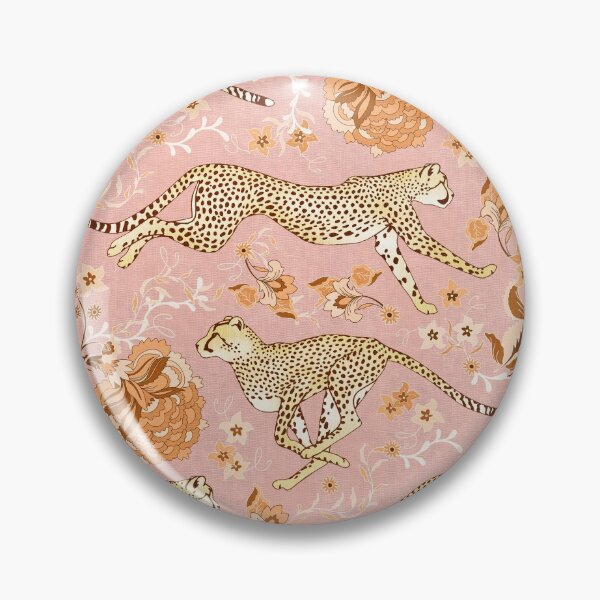 Aperçu de l'œuvre Cheetah Chintz - orange clair et rose sombre créée et vendue par Perrin Le Feuvre.