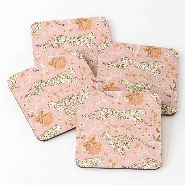 Item preview, Cheetah Chintz - light orange and dusky rose  designed and sold by Perrin Le Feuvre.