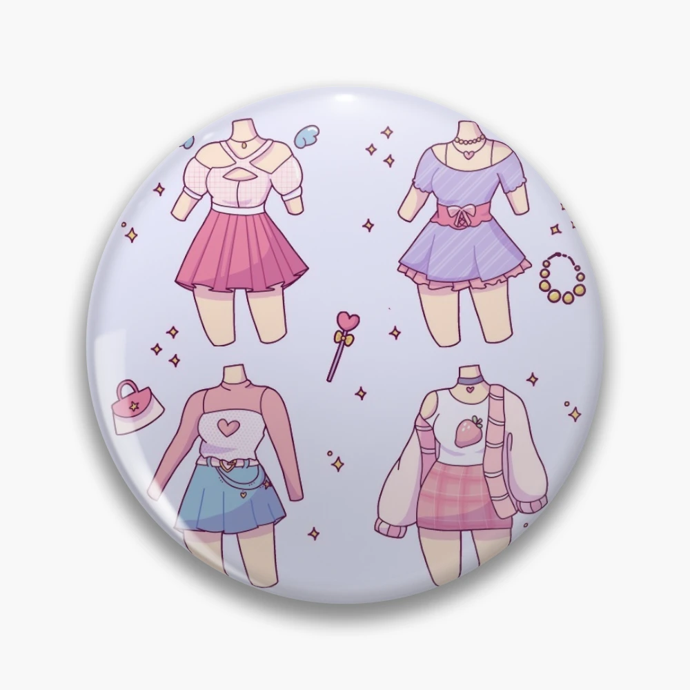 Y2K kawaii lolita outfits sticker Pin for Sale by HamsterButtocks