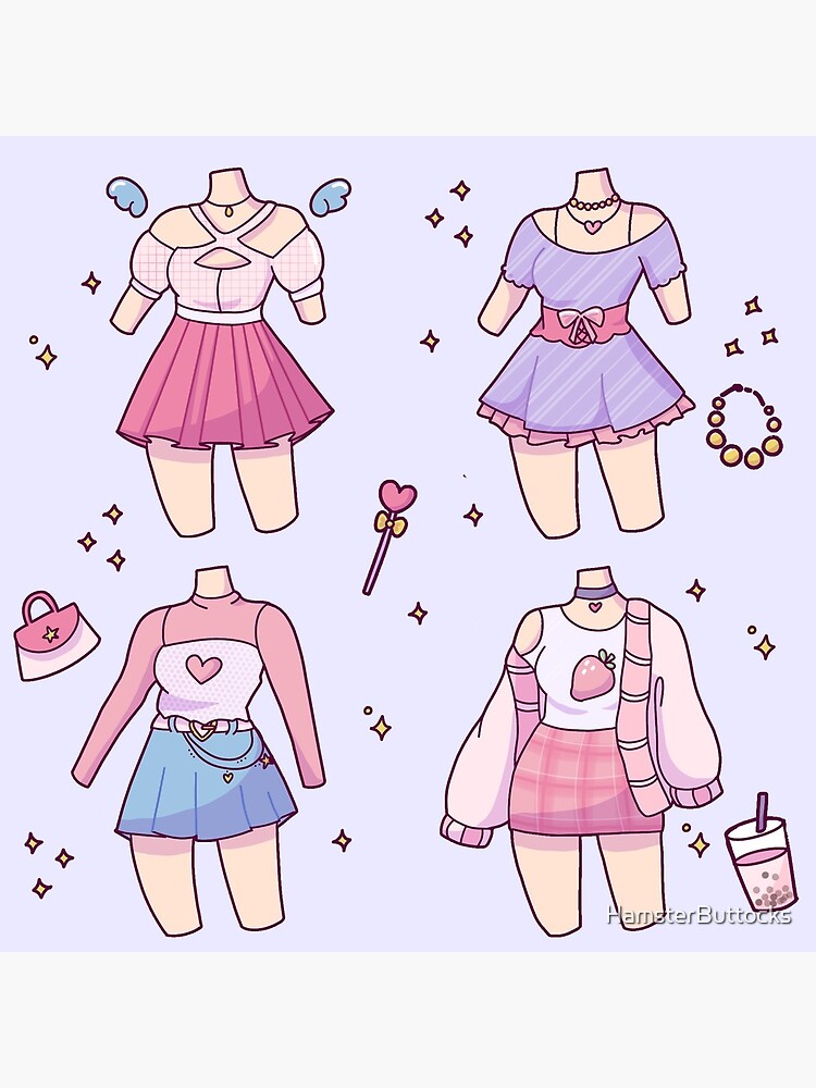 Y2K kawaii lolita outfits sticker Art Print