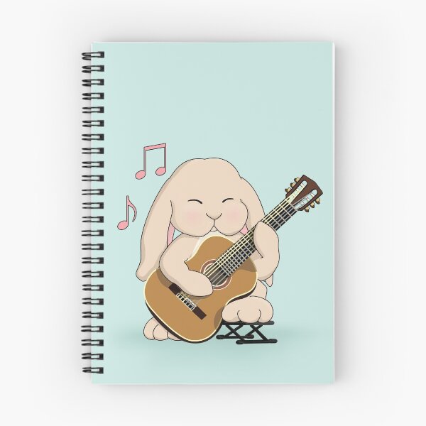 Item preview, Cute Bunny Classical Guitar Player - Aqua designed and sold by Jazznote.