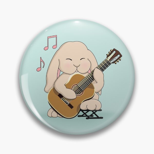 Item preview, Cute Bunny Classical Guitar Player - Aqua designed and sold by Jazznote.