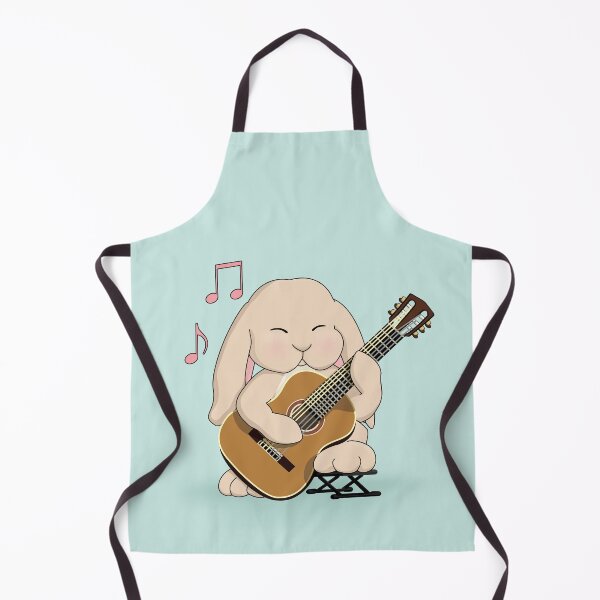 Item preview, Cute Bunny Classical Guitar Player - Aqua designed and sold by Jazznote.