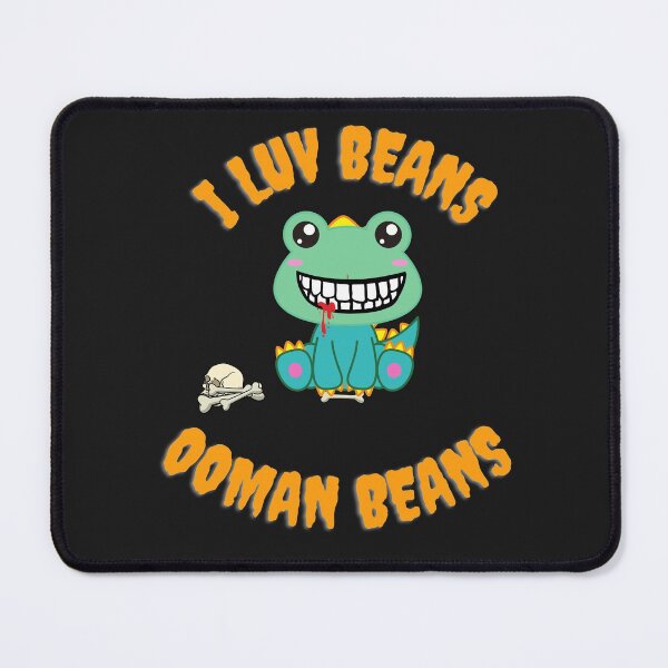 Item preview, I LUV BEANS, OOMAN BEANS. Black T-shirt, monster shirt. designed and sold by oilycake.