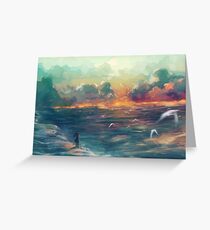 The girl who loved the sea Greeting Card