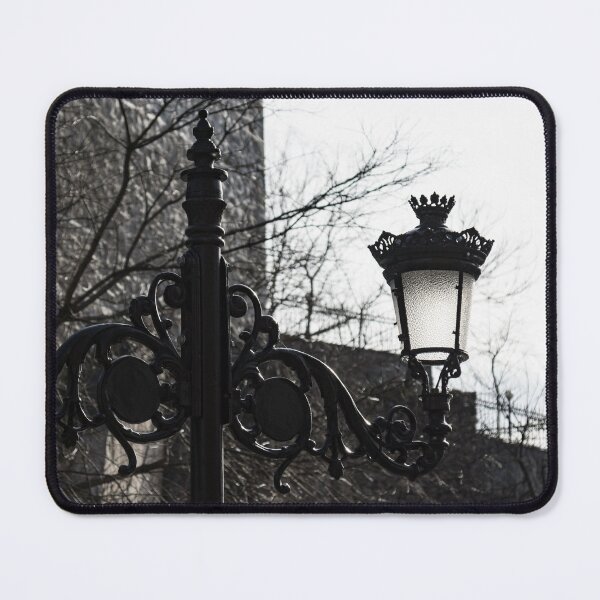Item preview, Intricate Ironwork Streetlights - Black and White Retro Chic with Crowns designed and sold by Georgia Mizuleva.