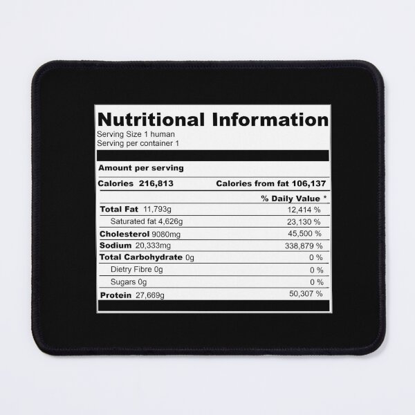 Item preview, Zombie snack nutritional information - Contents: 1 whole Human designed and sold by newbs.