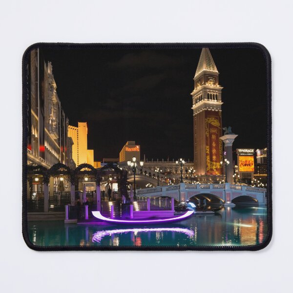 Item preview, Lighting Up the Night in Neon - Colorful Canals and Gondolas at the Venetian Las Vegas designed and sold by Georgia Mizuleva.