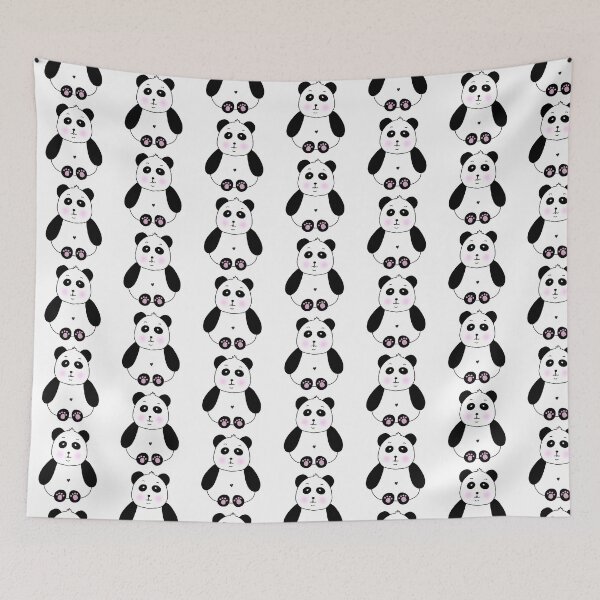 Item preview, Cute Pandas With Love Hearts Pattern designed and sold by DeliliahDoodles.