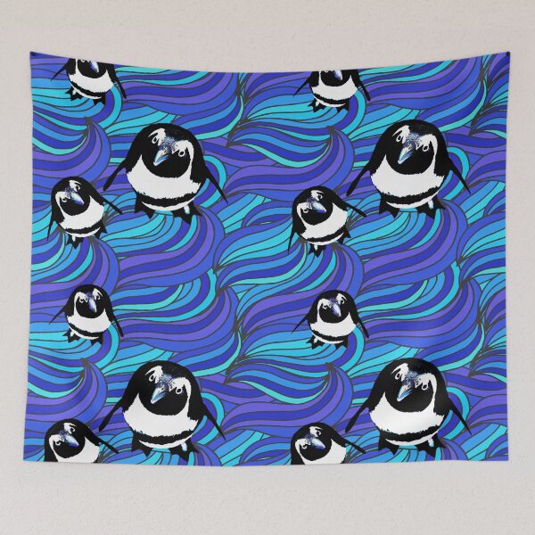 Item preview, Wavyblue penguins designed and sold by Elmanji.