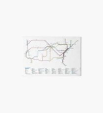 U.S. Rail Network as a Subway Map Art Board