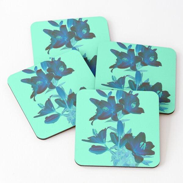 Item preview, Lillies on AquaMenthe coloured background designed and sold by Alternative Perspectives.