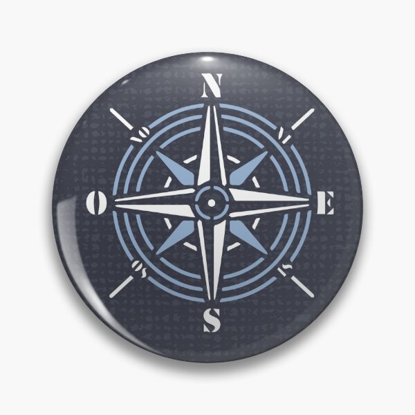 Item preview, Pattern of anchors and compass roses on dark blue designed and sold by colorofmagic.