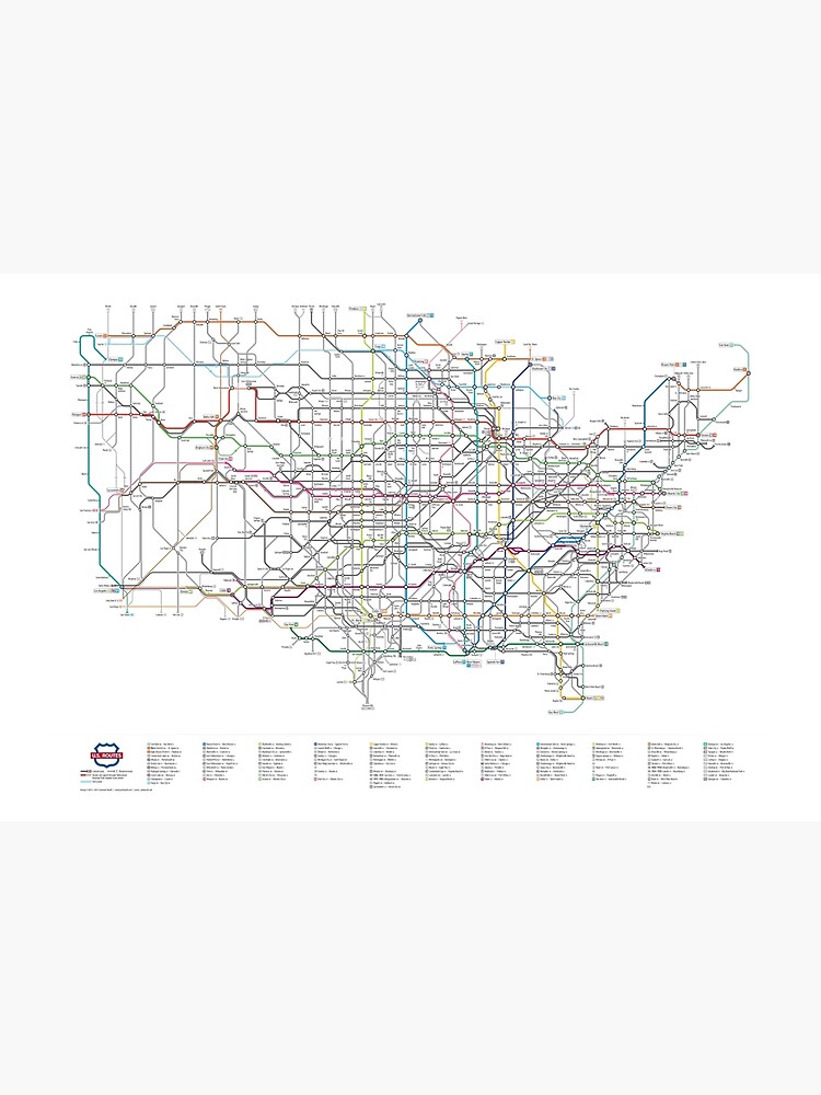 Thumbnail 3 of 3, Poster, U.S. Numbered Highways as a Subway Map designed and sold by Chaosboy.