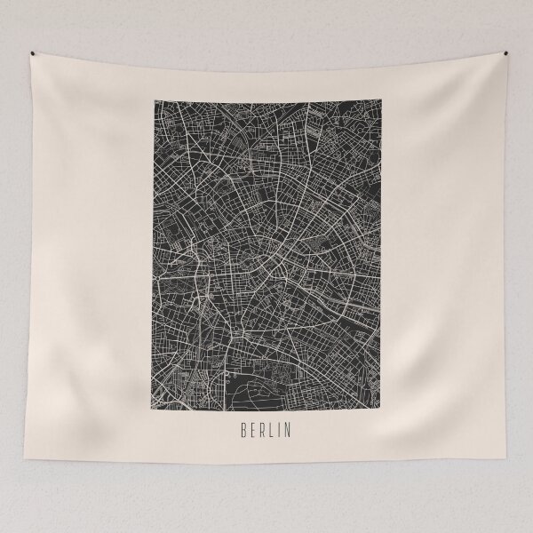 Item preview, Berlin City Downtown Street Map Dark designed and sold by Teecha.