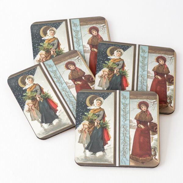 Item preview, Christmas Card Depicting Women and Child (1865–1899) by L. Prang & Co designed and sold by Designedbysm.