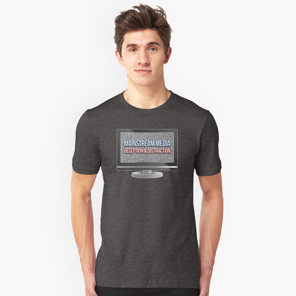 Mainstream Media - Deception & Distraction Slim Fit T-Shirt