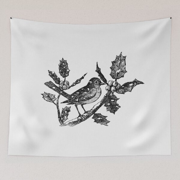 Item preview, Vintage winter bird etching illustration from The Baby's Museum designed and sold by Designedbysm.