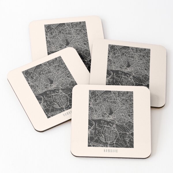 Item preview, Hamburg City Downtown Street Map Dark designed and sold by Teecha.