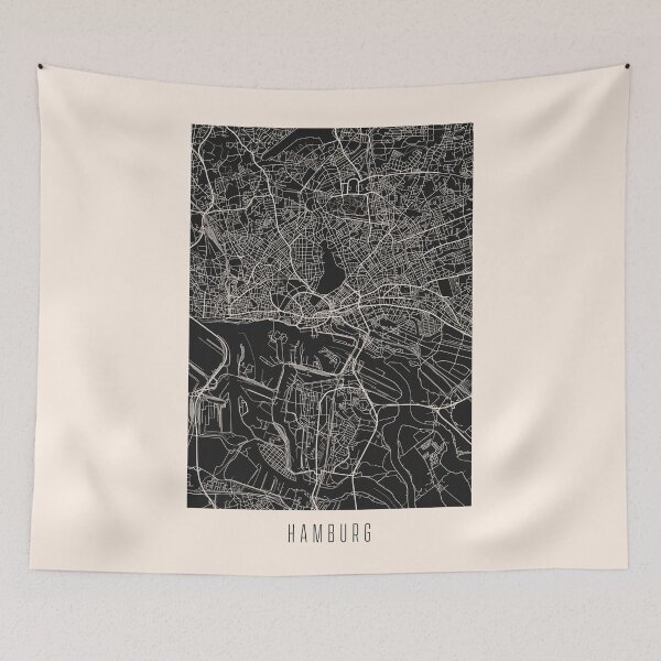 Item preview, Hamburg City Downtown Street Map Dark designed and sold by Teecha.