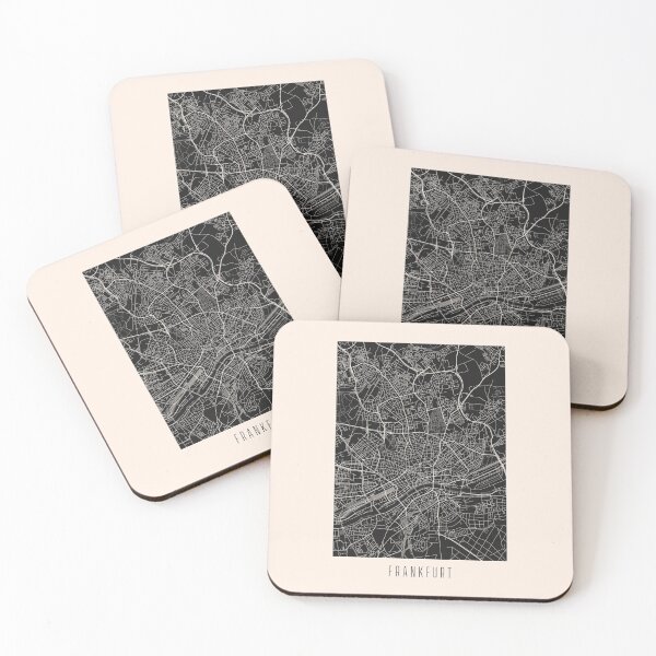 Item preview, Frankfurt City Downtown Street Map Dark designed and sold by Teecha.