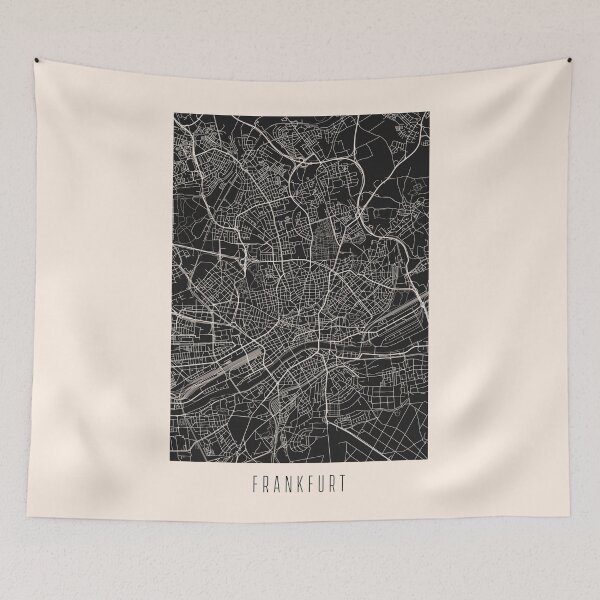 Item preview, Frankfurt City Downtown Street Map Dark designed and sold by Teecha.