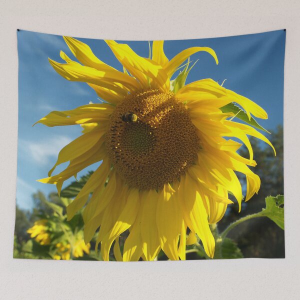 Item preview, Elegantly Ragged Big Yellow Sunflower In Blue Sky designed and sold by DEC02.