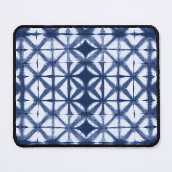 Item preview, White triangles over indigo blue background tie dye designed and sold by marufemia.