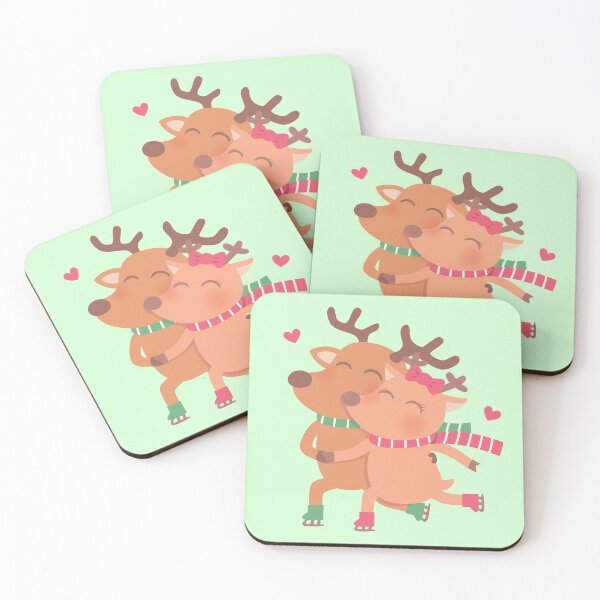 Item preview, Cute Skating Reindeer Couple In Love designed and sold by rustydoodle.