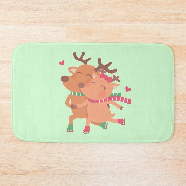 Item preview, Cute Skating Reindeer Couple In Love designed and sold by rustydoodle.