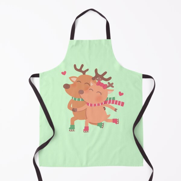 Item preview, Cute Skating Reindeer Couple In Love designed and sold by rustydoodle.