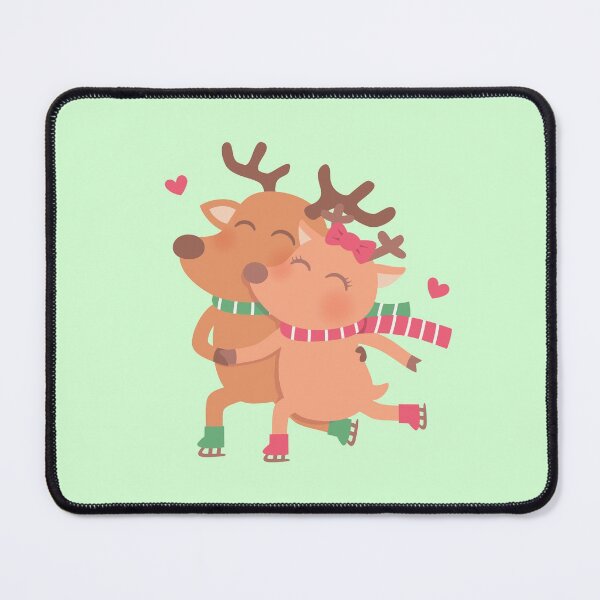 Item preview, Cute Skating Reindeer Couple In Love designed and sold by rustydoodle.
