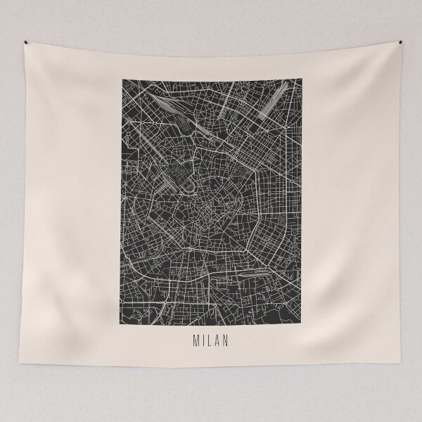 Item preview, Milan City Street Map Dark designed and sold by Teecha.