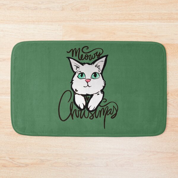 Artikelvorschau, White Christmas Kitty Cat entworfen und verkauft von FrictionMaxxing.