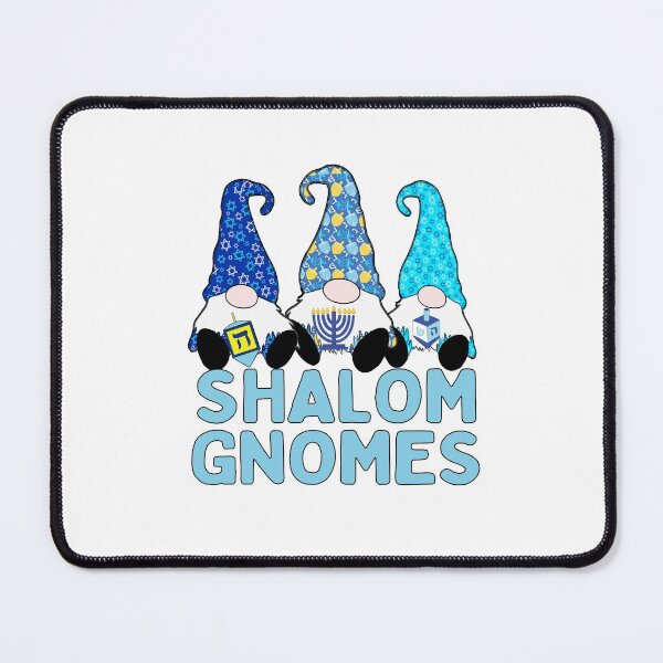 Item preview, Shalom Gnome 3 Hanukkah Gnomes Elves Cute Blue Dreidel Hats designed and sold by funnytshirtemp.