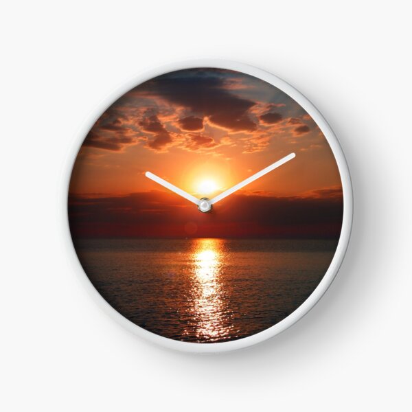 Oacian ocean sunset Clock
