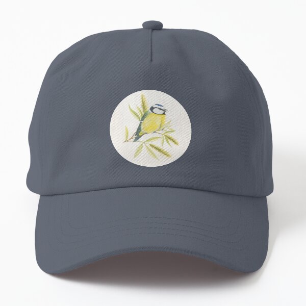 Blue tit on willow Dad Hat