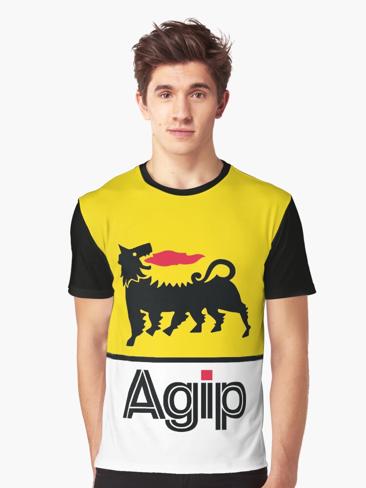 Thumbnail 1 von 5, Grafik T-Shirt, AGIP Lubricants Logo 1968 – 1998 designt und verkauft von fmDisegno.