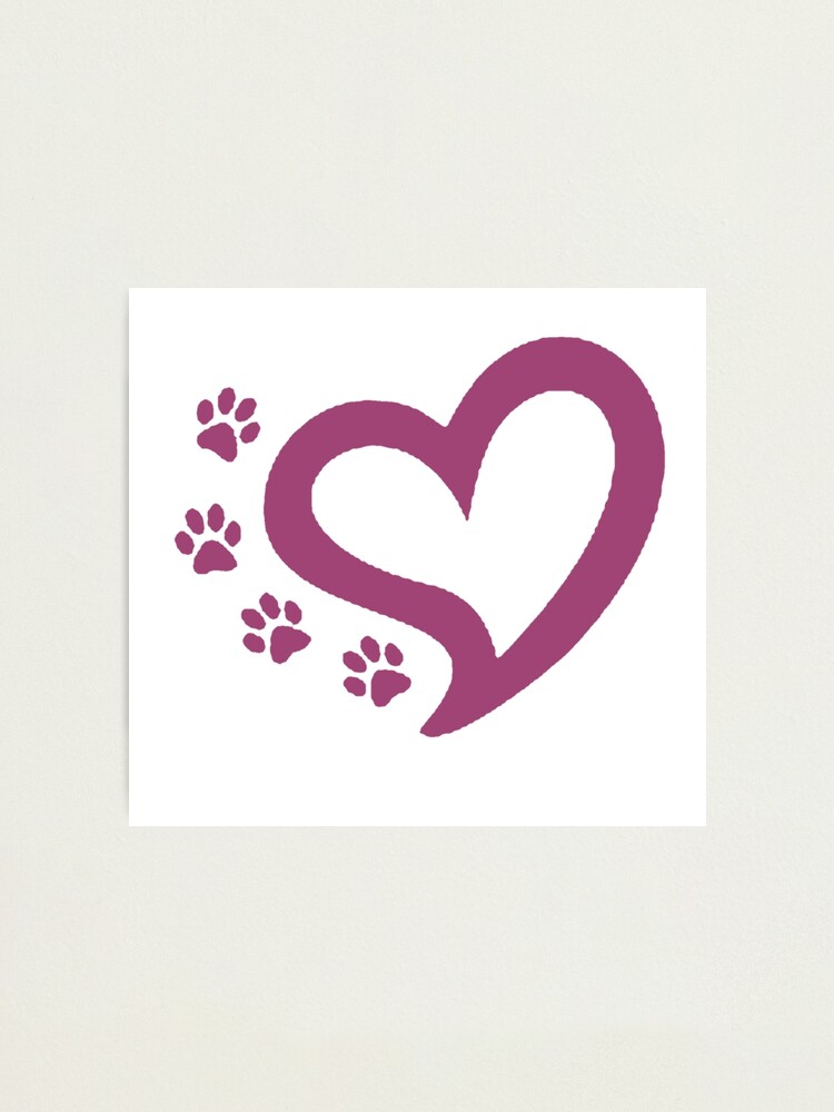 PAW PRINT HEART HOODY HOODIE ANIMAL LOVER CAT DOG PETS CUTE DESIGN GIFT  IDEA
