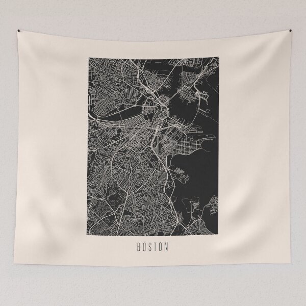Item preview, Boston City Street Map Dark designed and sold by Teecha.