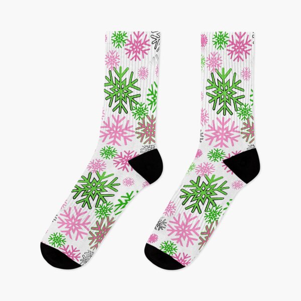Item preview, Pink & Green Winter Snow Flakes designed and sold by montaque8.