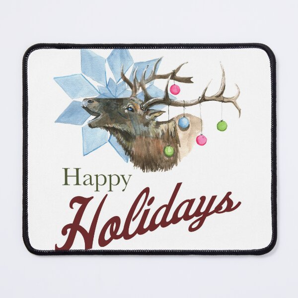 Item preview, Happy Holidays Winter Elk designed and sold by marleywrightart.