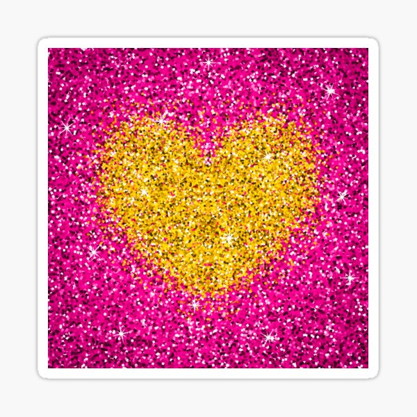 "Pink and Golden Heart Glitter " Sticker for Sale by TheSkullArmy