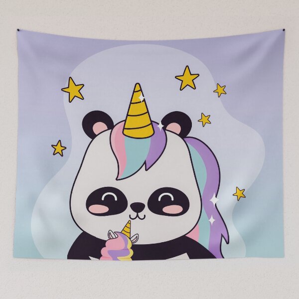 Item preview, kawaii panda with unicorn designed and sold by KawaiiCrew.