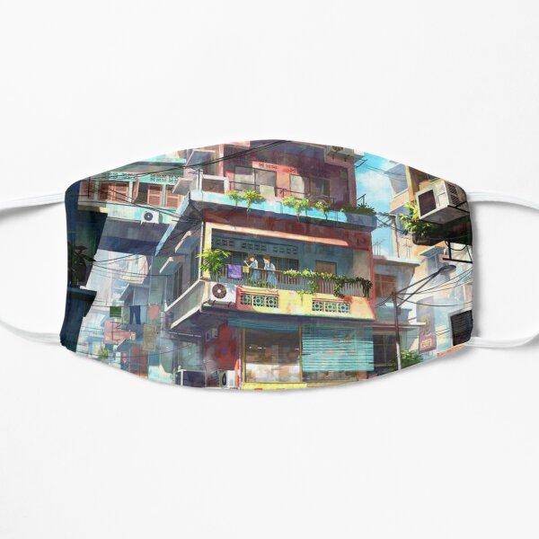 Cyberpunk Village Flat Mask