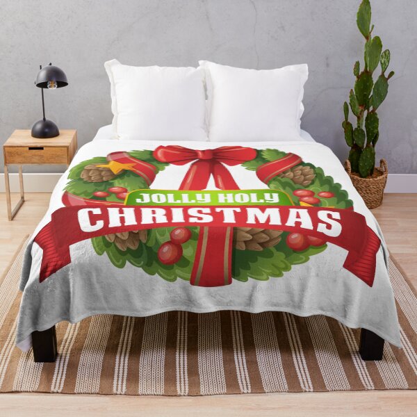 Artikelvorschau, Holly Jolly Christmas Holiday Kranz Mistel entworfen und verkauft von StickerbashCo.