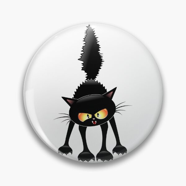 Item preview, Funny Fierce Black Cat Cartoon designed and sold by BluedarkArt.