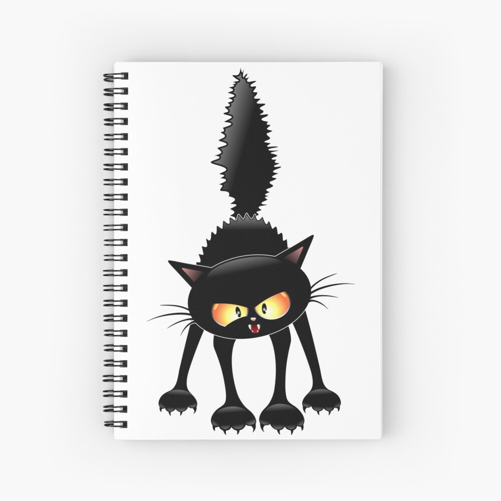 Funny Fierce Black Cat Cartoon